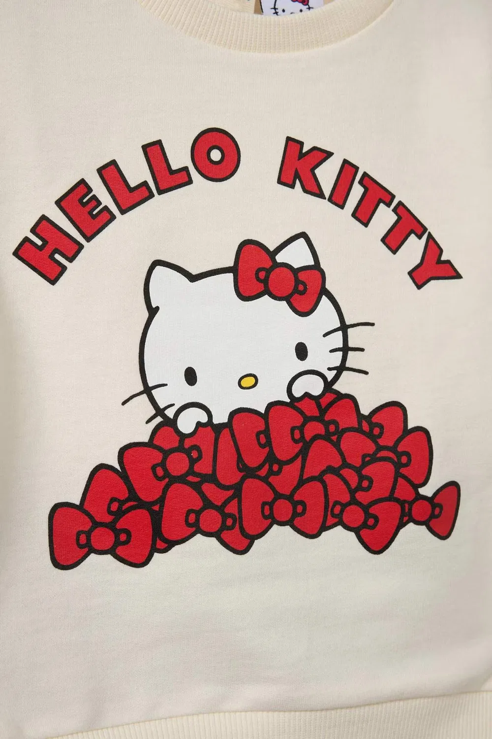 Комплект из футера с принтом Hello Kitty Defacto, экрю — фото 3