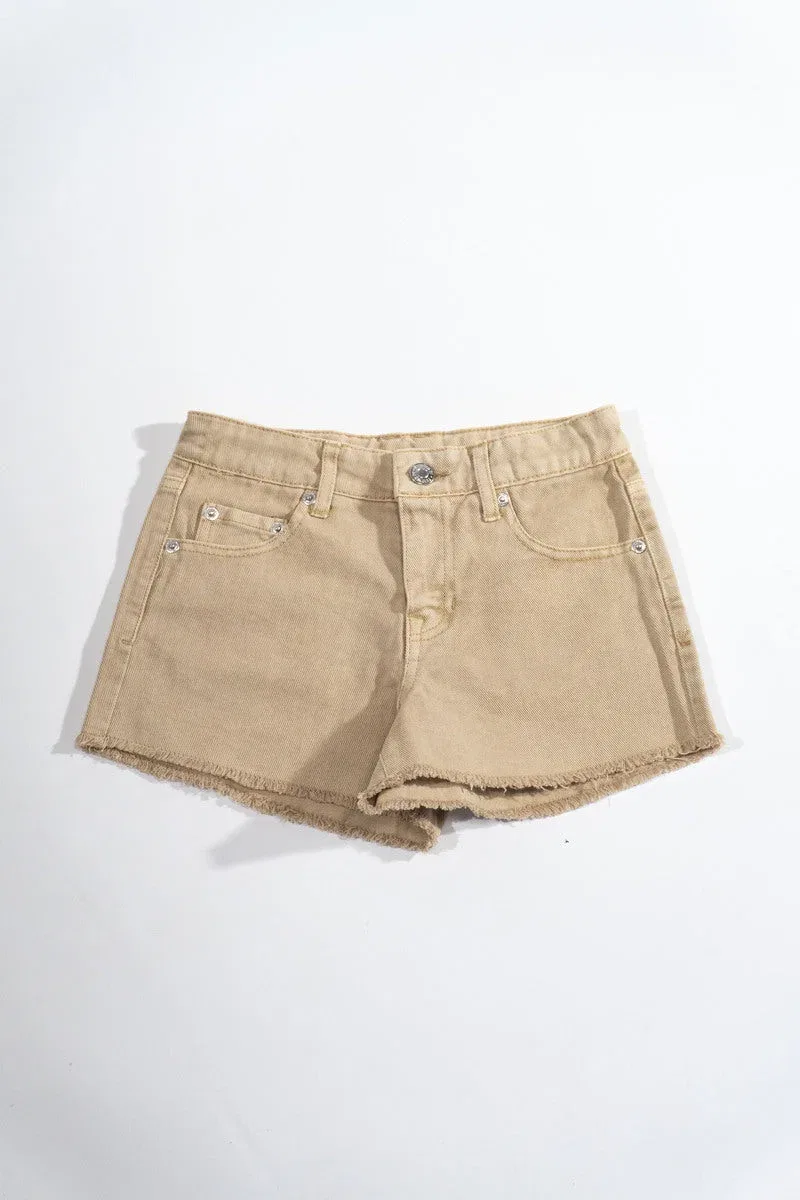 Детские джинсовые шорты с потертостями Forever 21, Tan