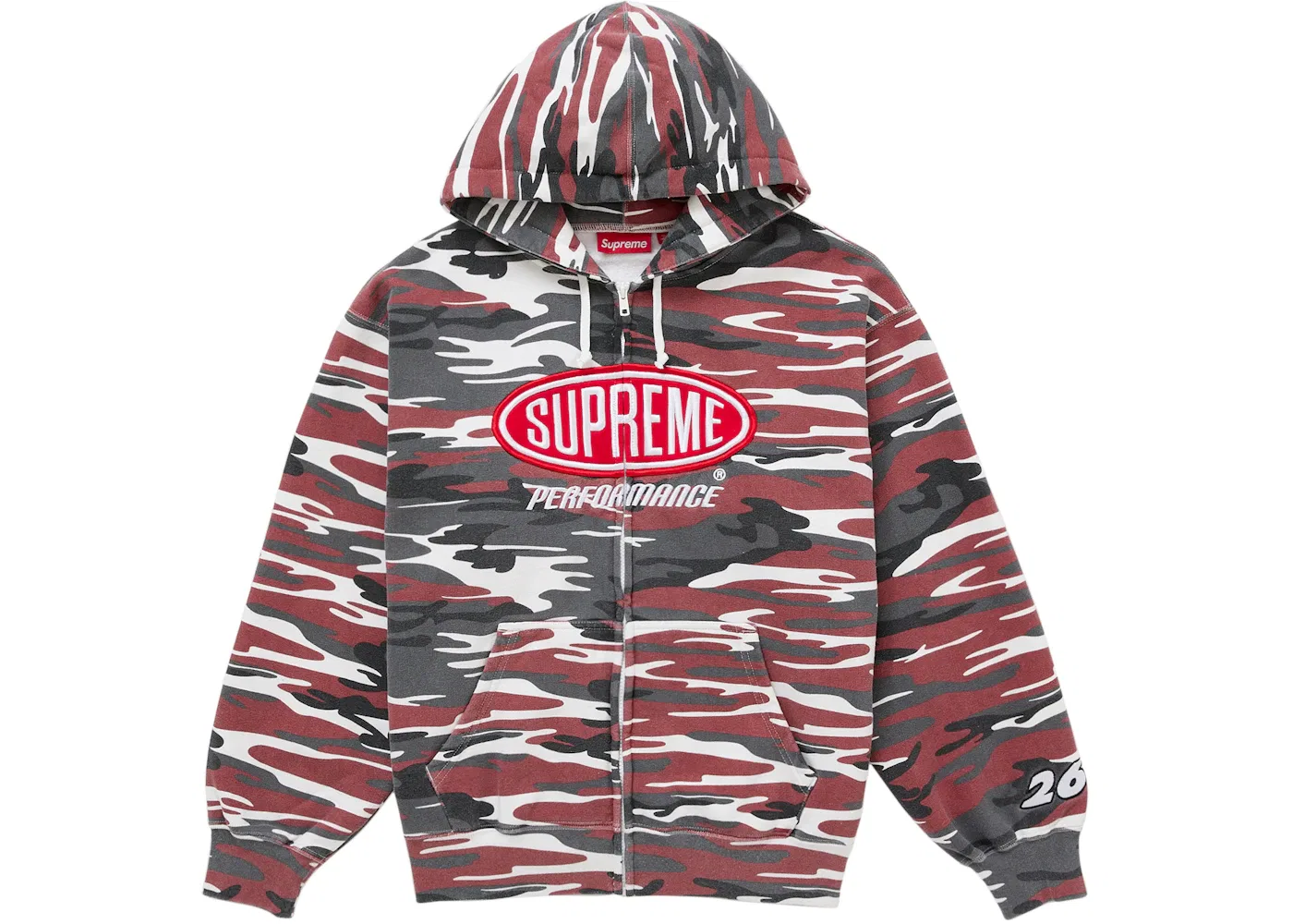 Мужская худи с длинным рукавом Supreme Sweatshirt, Red Camo