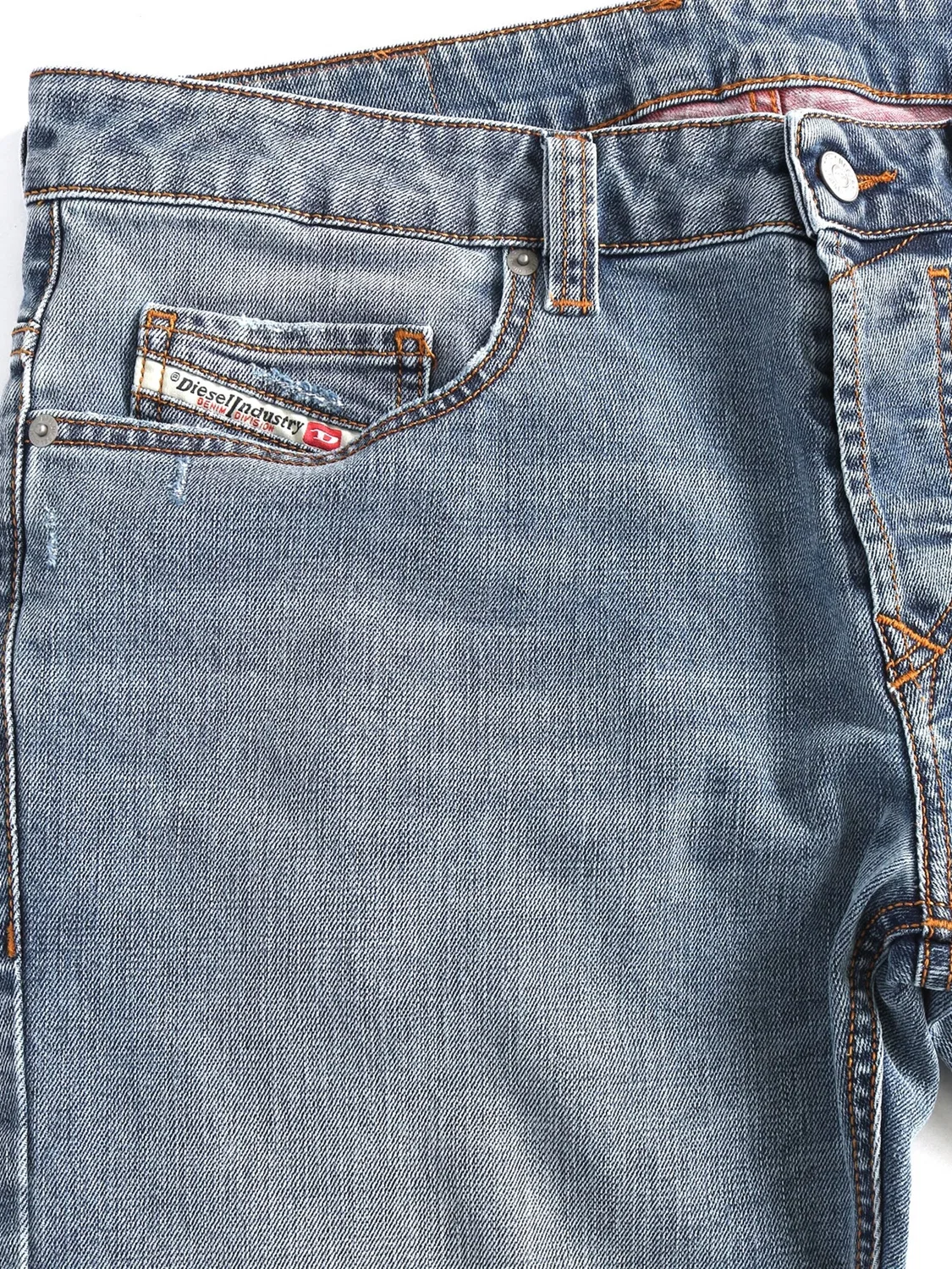 Джинсы Diesel Regular Jeans Straight SAFADO-X пастельно-голубого цвета — фото 4