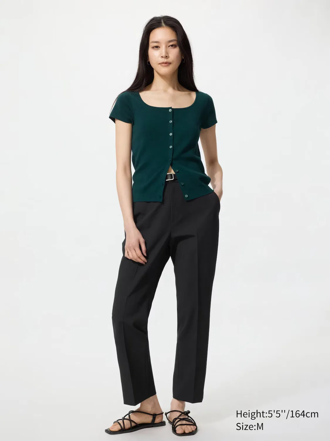 Брюки Uniqlo, стандартная длина, черные