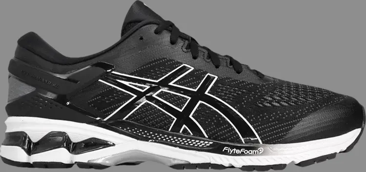 Кроссовки gel kayano 26 black white Asics, черный