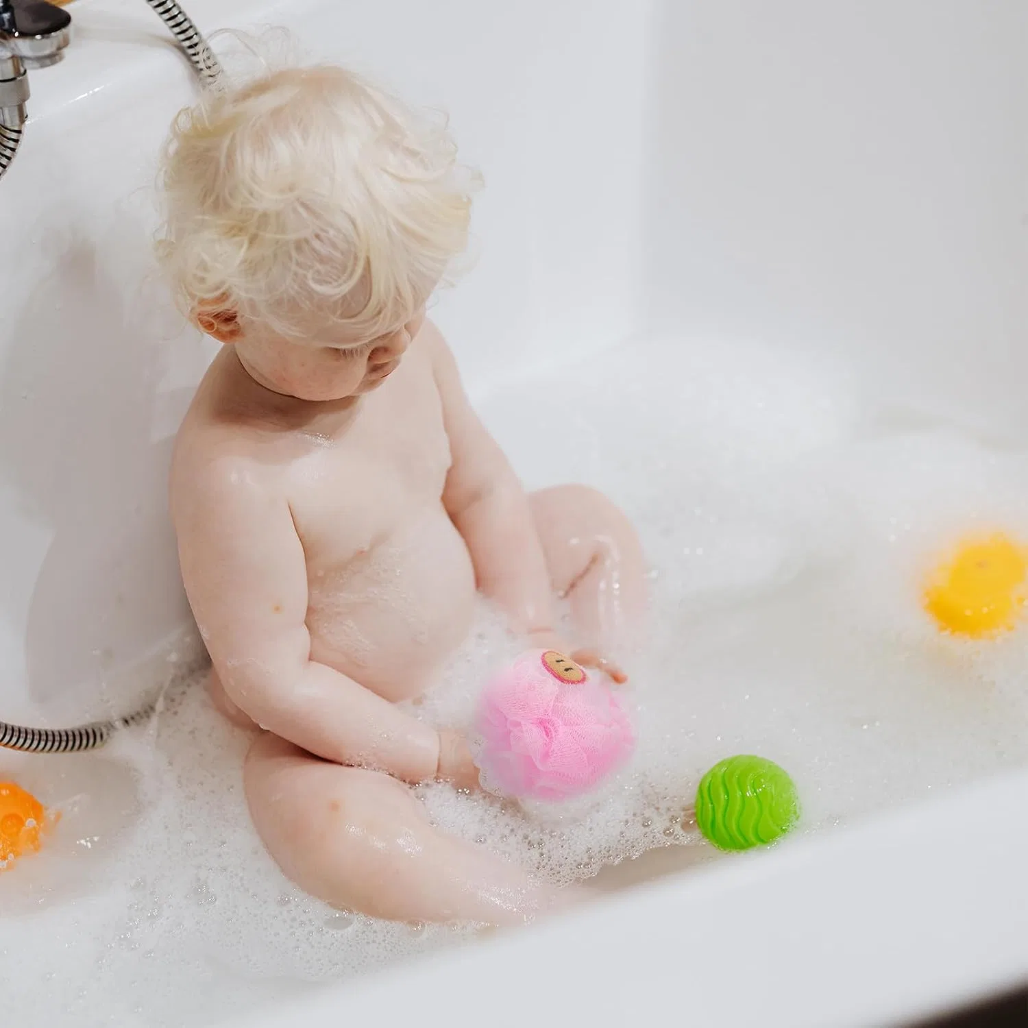 Мочалка для душа из люфы, розовая, Artibetter — фото 3