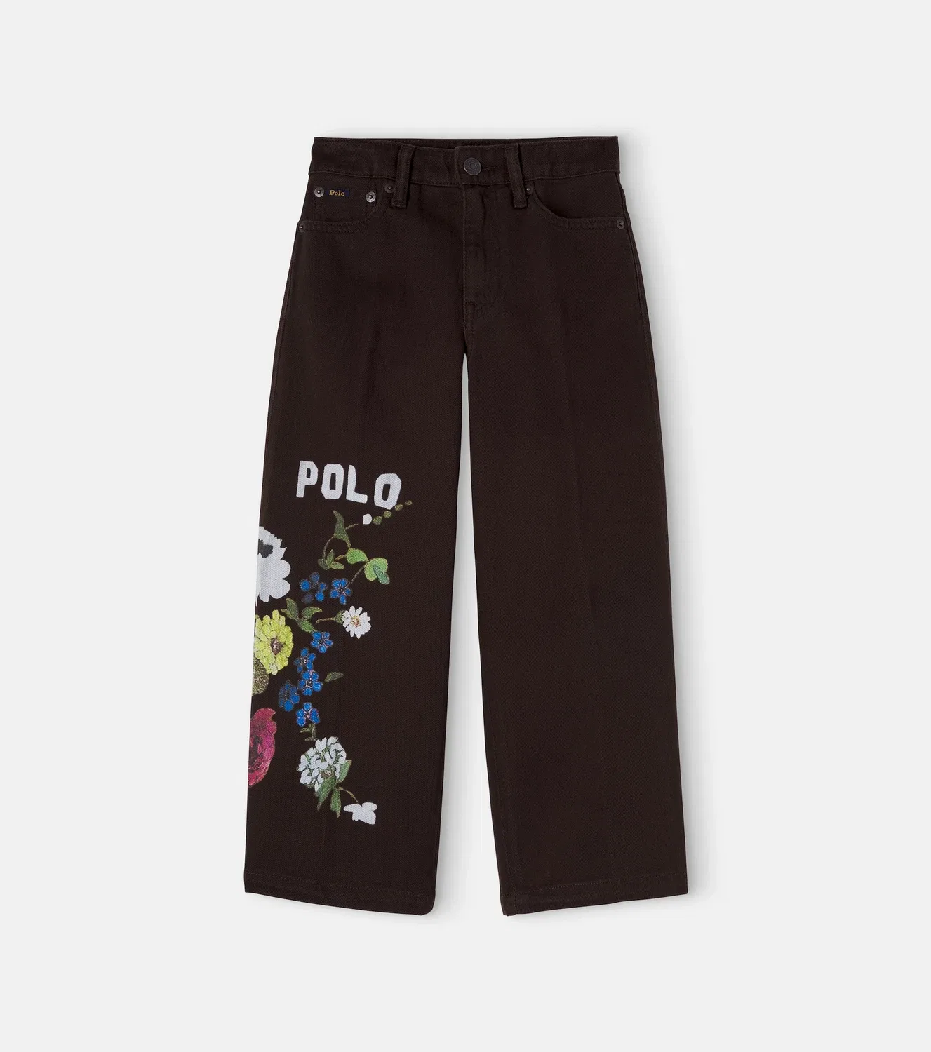 Джинсы с вышивкой Polo Ralph Lauren Kids, коричневый