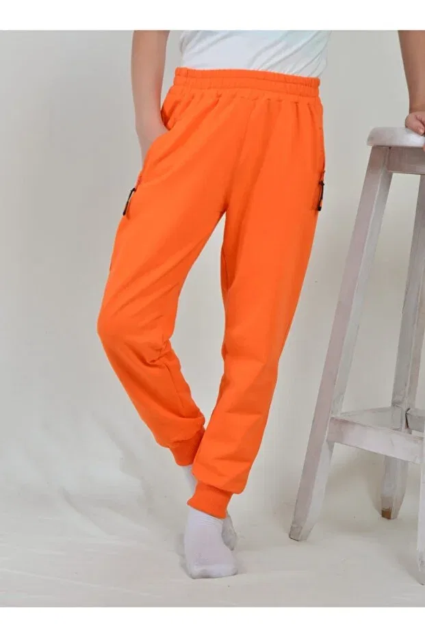 Детские спортивные штаны для мальчиков однотонные Kidspitircik, Orange — фото 2