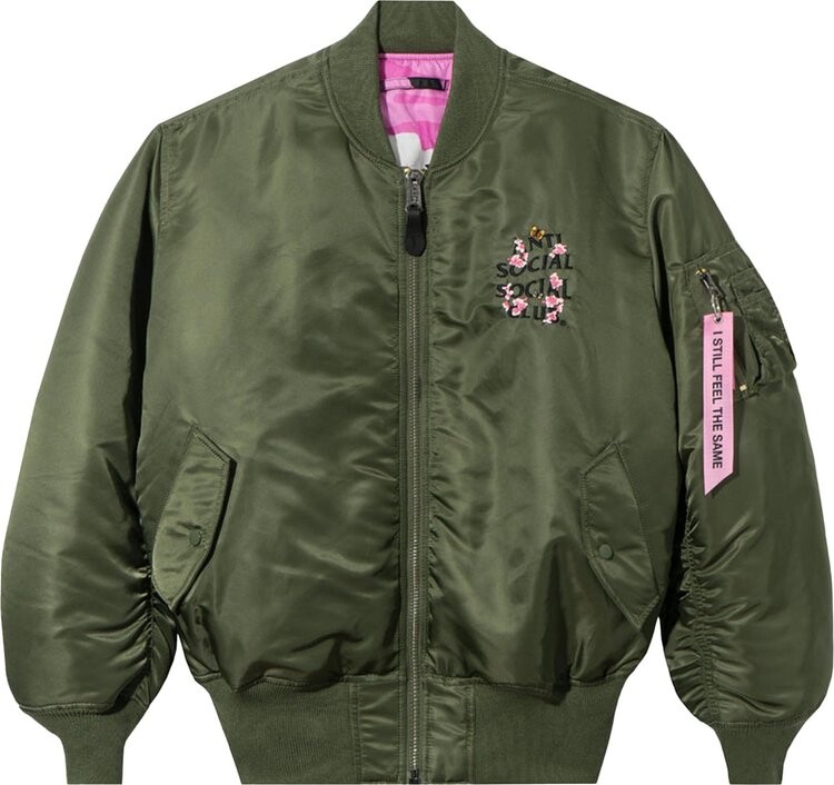 

Куртка Anti Social Social Club x Alpha Industries MA-1 Jacket 'Sage', зеленый