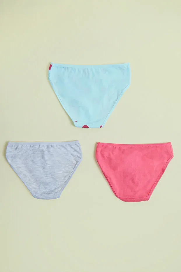 Детский комплект трусиков для девочек с принтом Polka dot 3-piece girls' panties Fulla Moda, Mint — фото 3