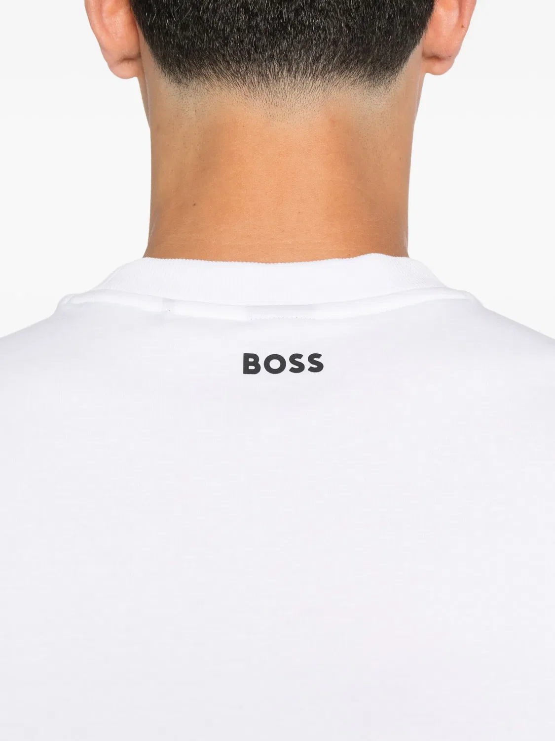 Футболка белая хлопковая с логотипом BOSS, белый — фото 2