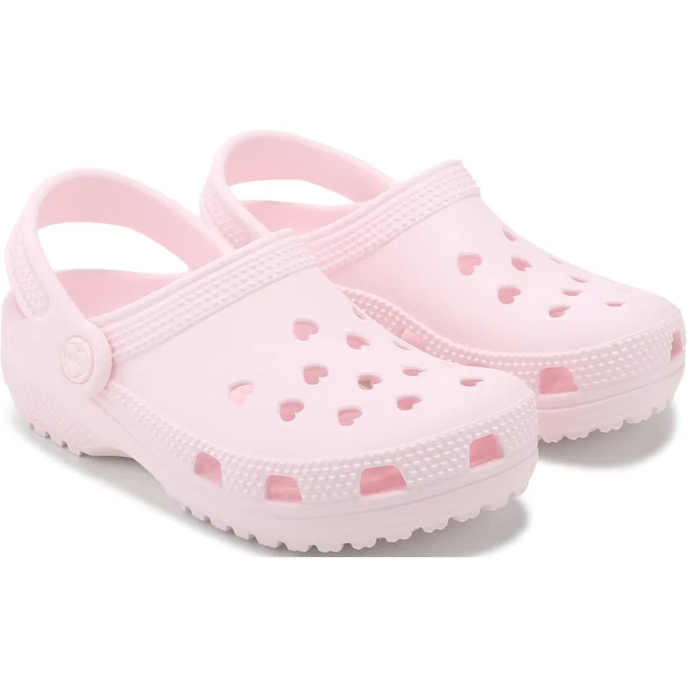 Классические детские сабо с вырезанным сердечком Crocs, Pink Bubble Ice