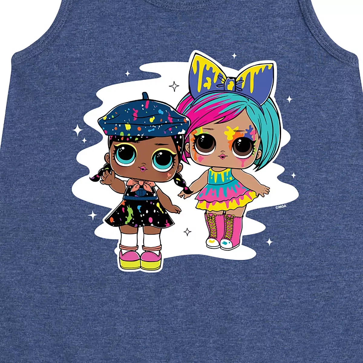 Детское платье-трапеция без рукавов Drip Drop Painting Girls L.O.L. Surprise!, Heather Navy — фото 2