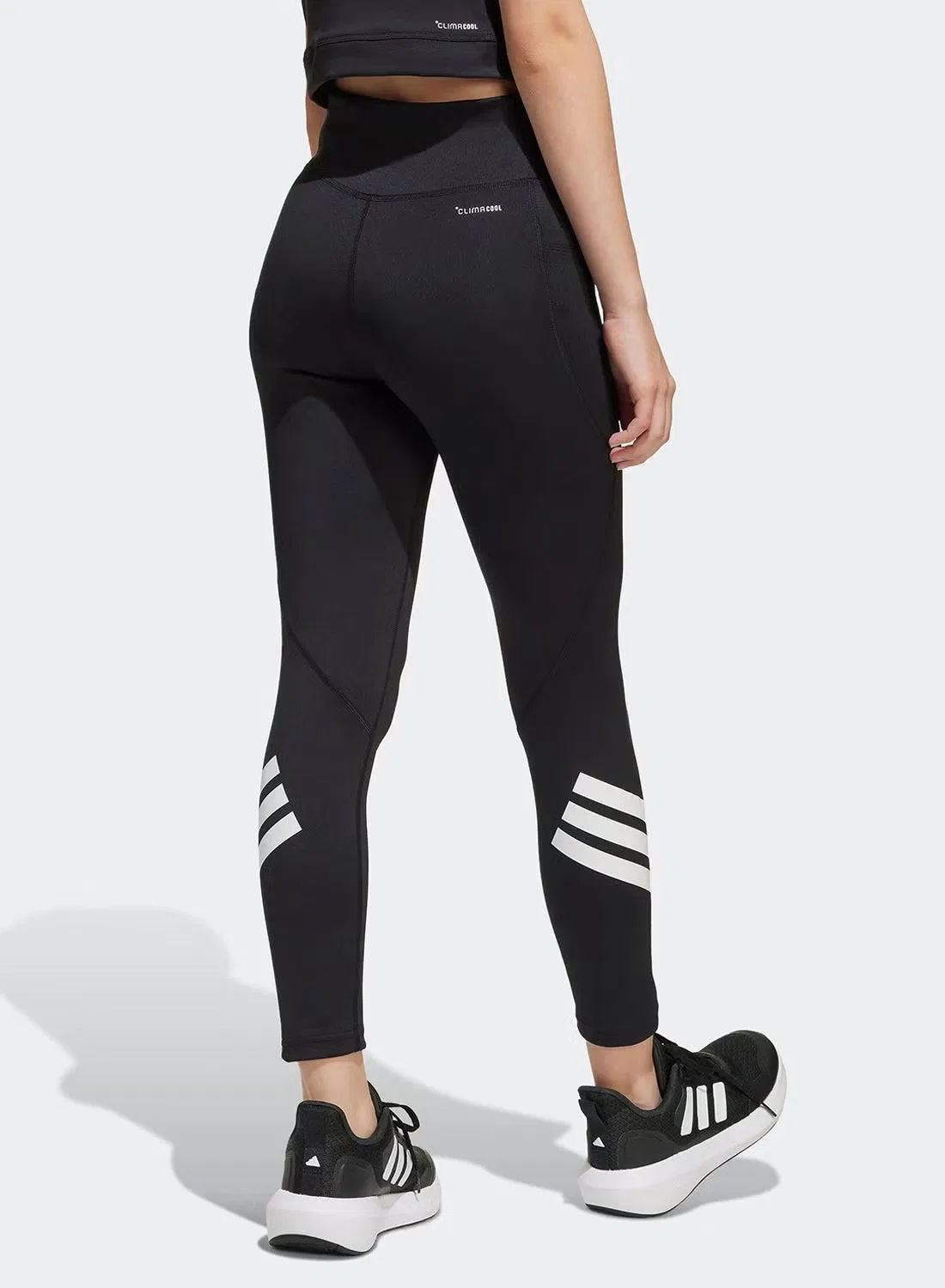 Леггинсы 7/8 с технологией отвода влаги All Sports Optime NXT Adidas, черный — фото 2