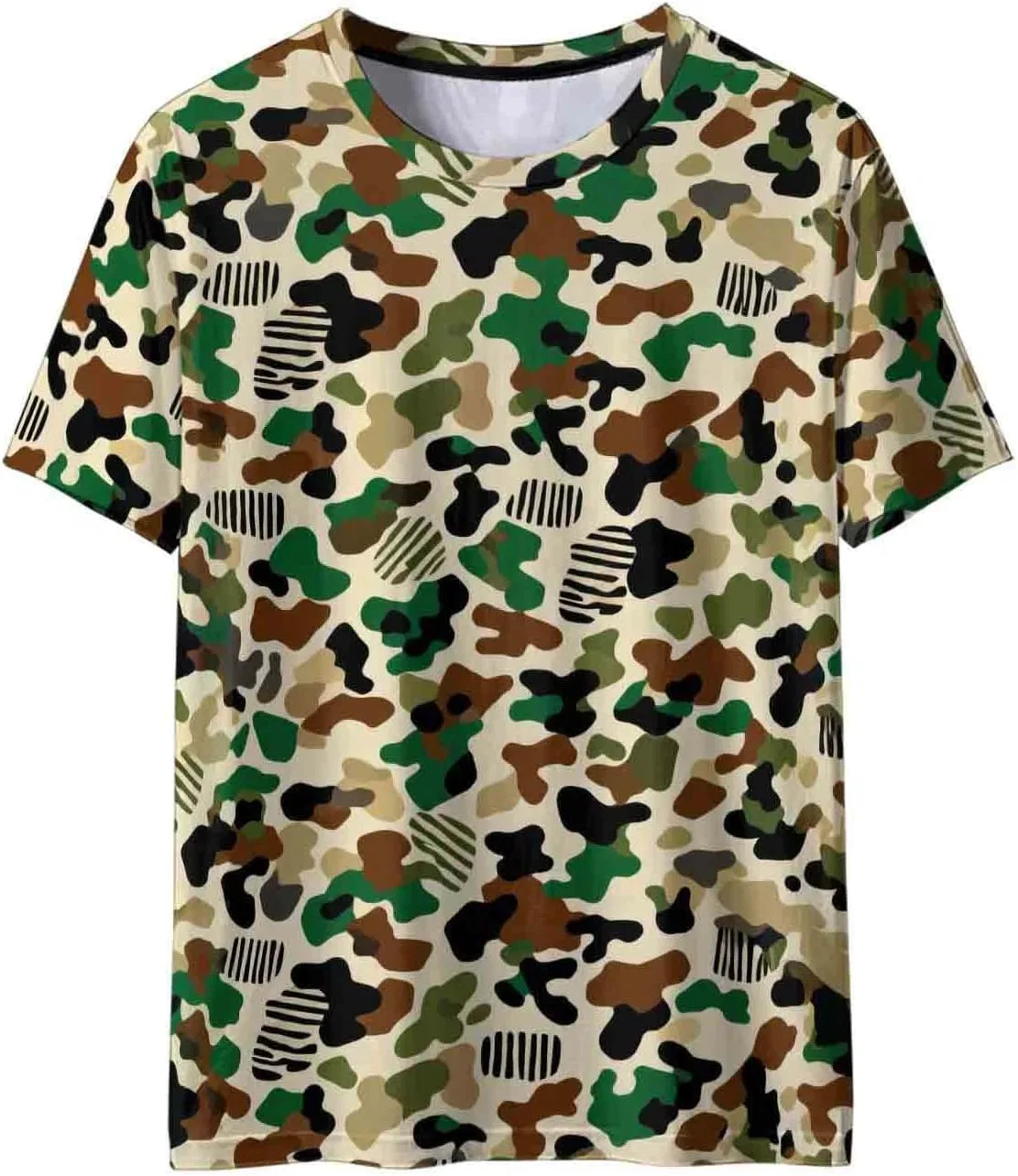 Унисекс футболка с камуфляжным принтом, Short Sleeve Crewneck Shirt, 32#camouflage — фото 4