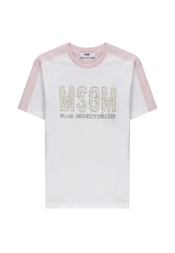 Футболка с принтом Logo Msgm Rosa, розовый