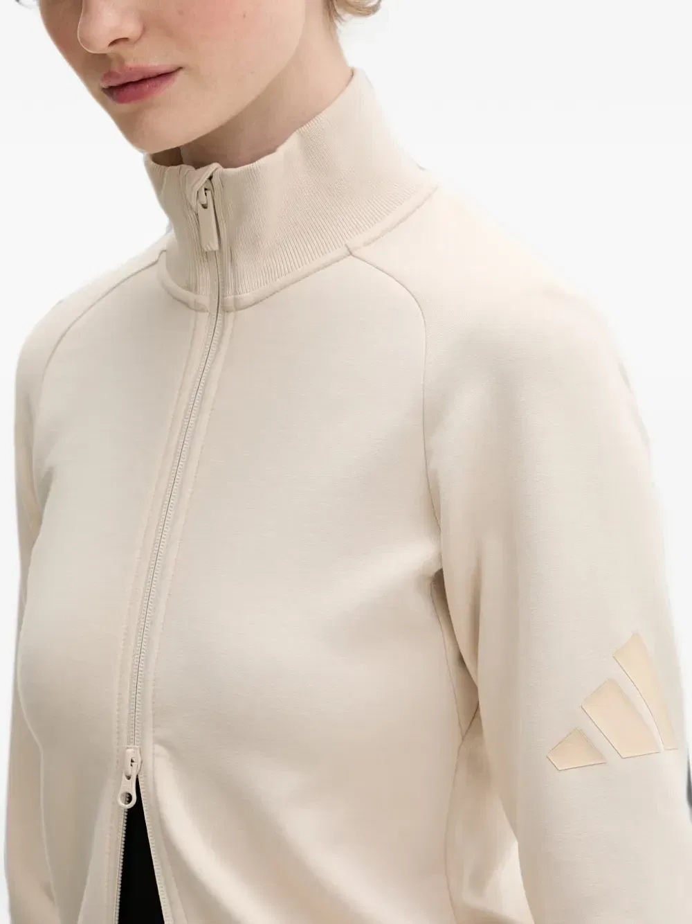 Худи на молнии Soft Luz с нашивкой-логотипом Adidas, бежевый — фото 4