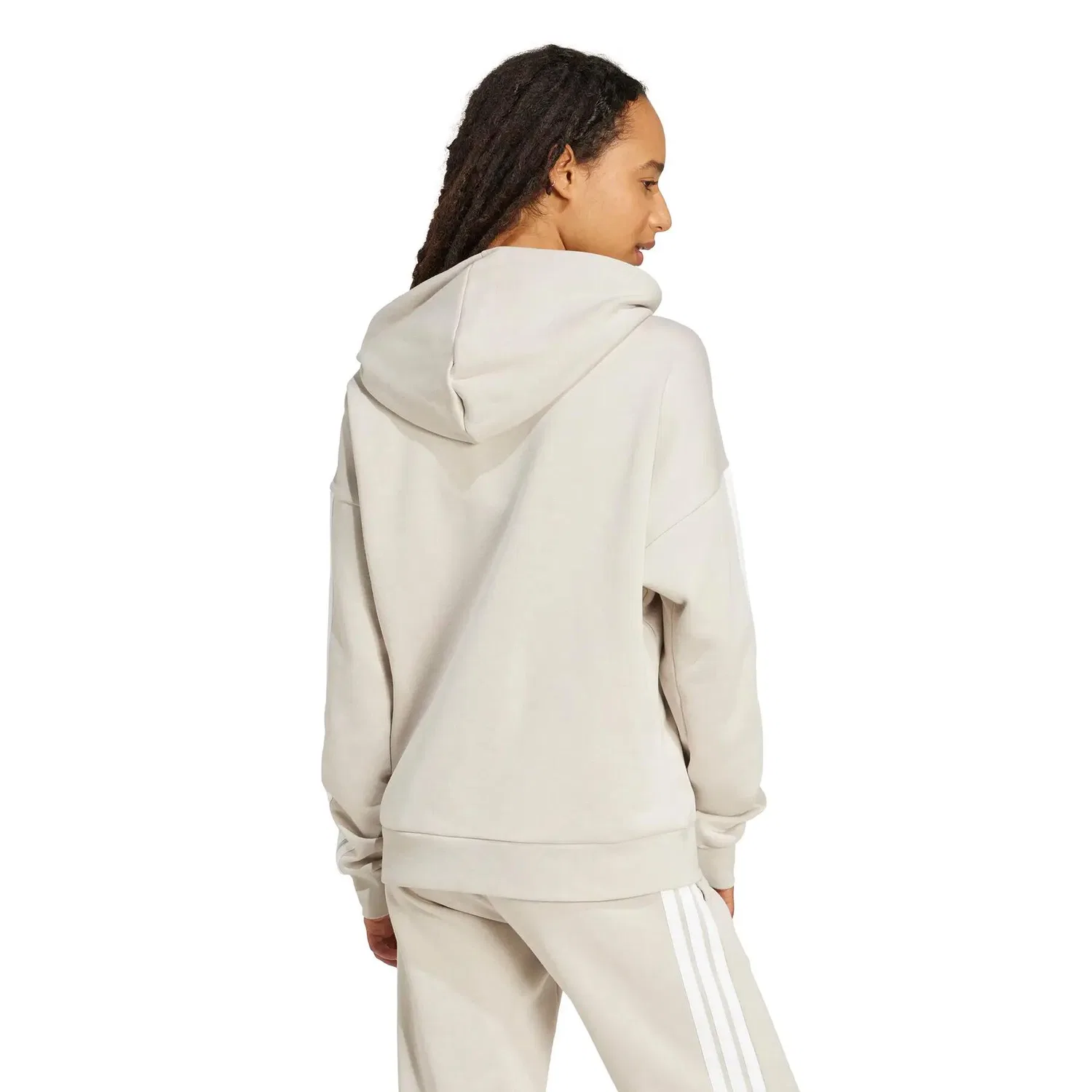 Женская спортивная куртка с принтом adidas Essentials 3-Stripes, Beige Weiss — фото 3