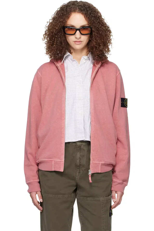 Розовое худи 6100032 Malfilé Fleece Old Effect Stone Island