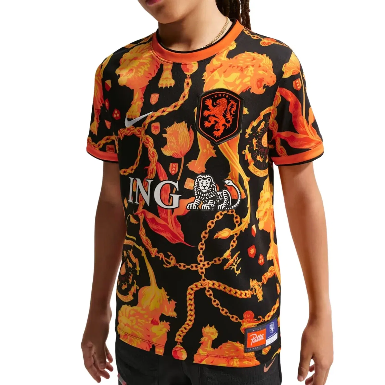 Детская футболка с принтом Nike x Netherlands x Patta Cryoshot T-Shirt, мультиколор — фото 2