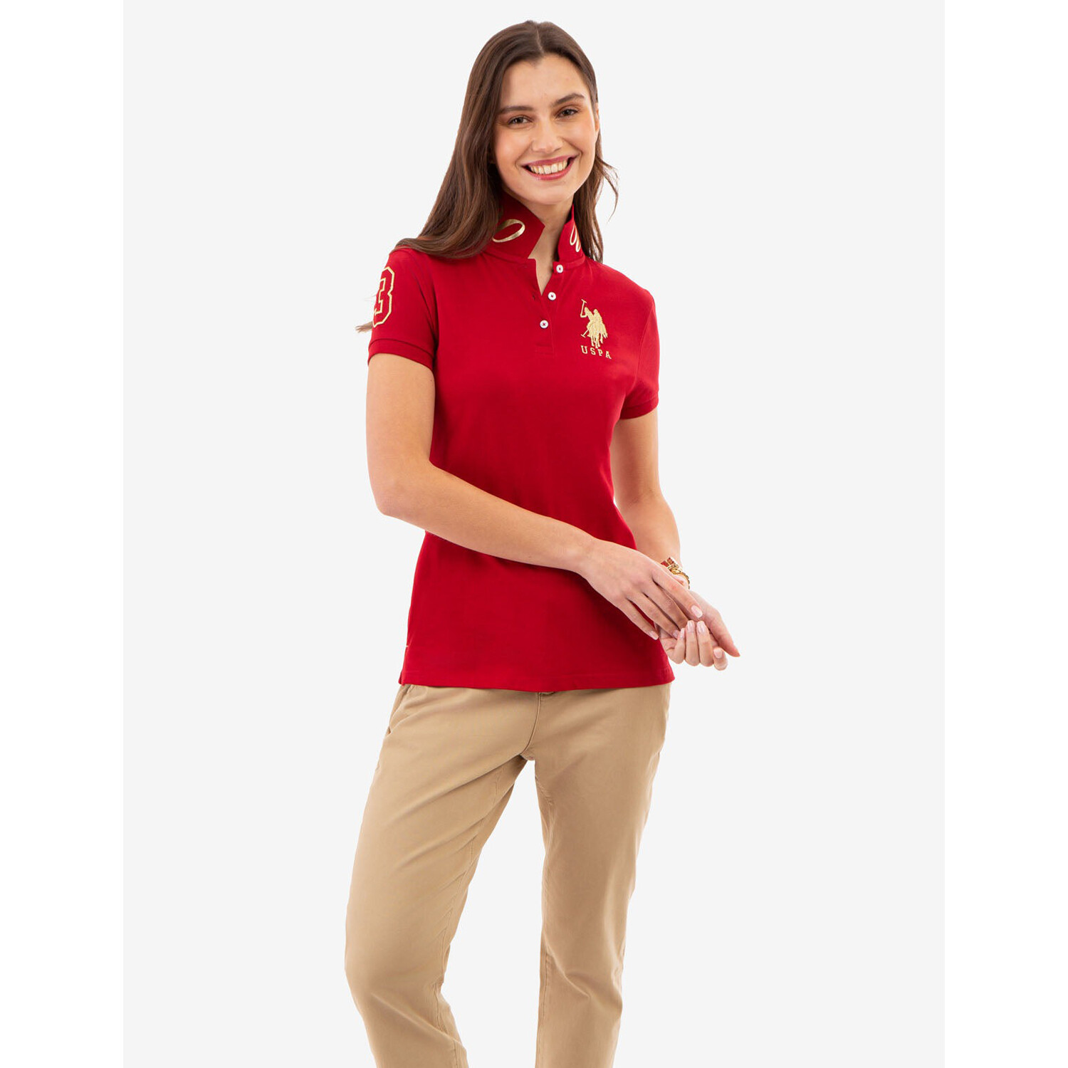 

Футболка-поло U.S. Polo Assn. Uspa Metallic Print, красный