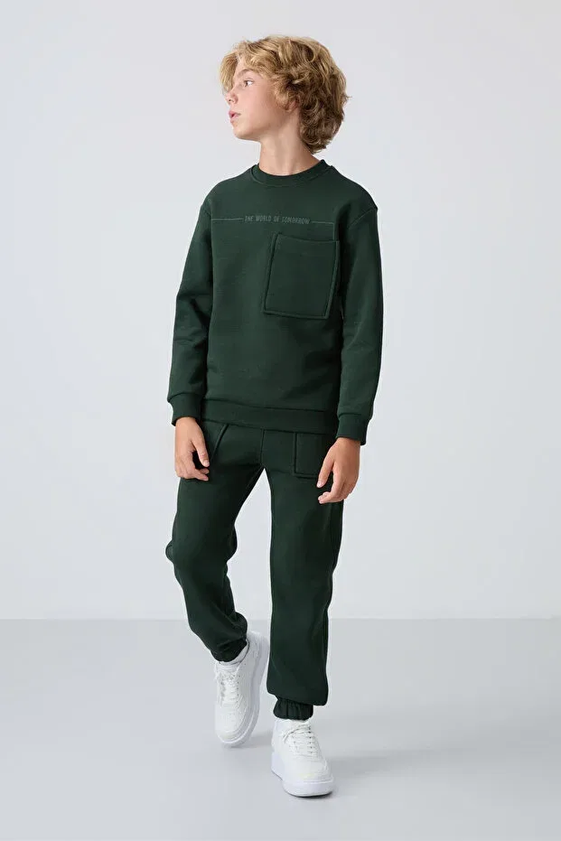 Детский спортивный комплект для мальчиков с принтом Tommy Life, Pine Green