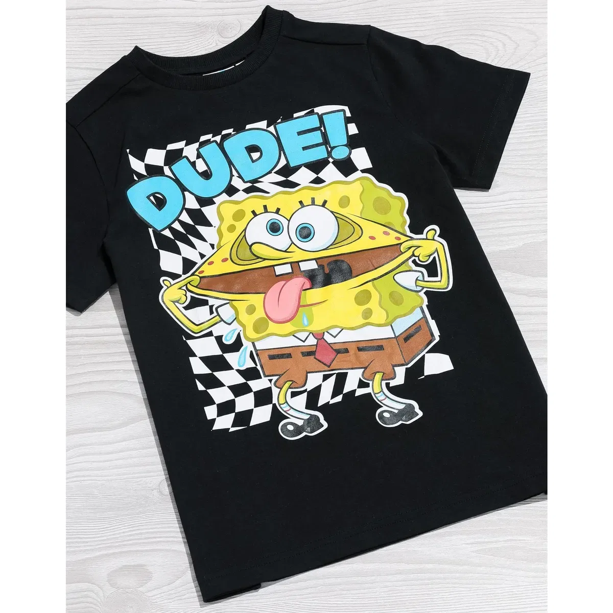 Футболка с принтом Spongebob Squarepants, Черный — фото 2