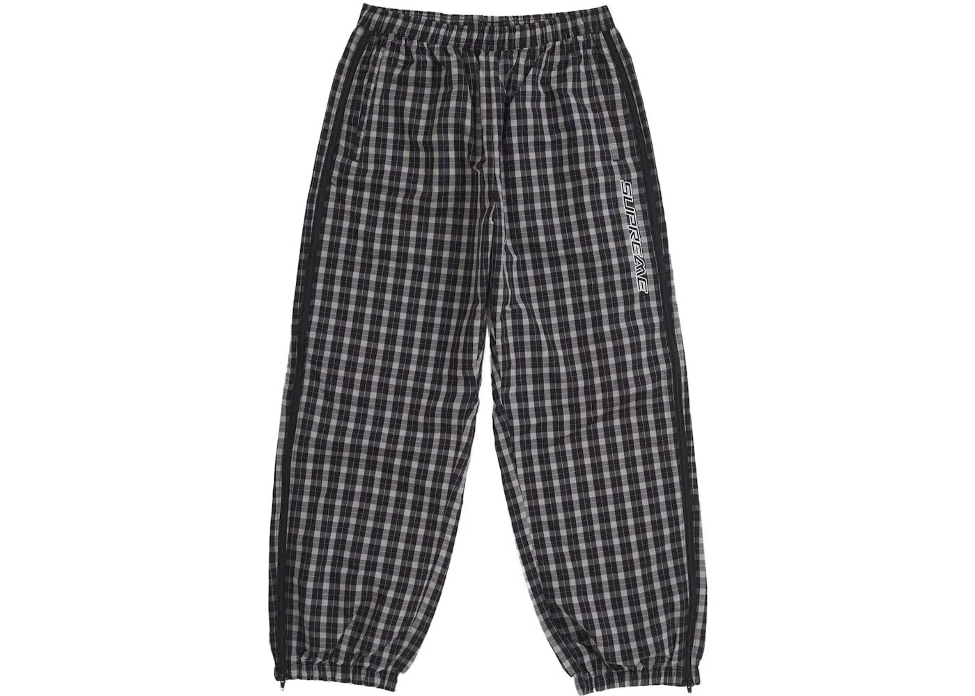 Мужские брюки с принтом Supreme Plaid Warm Up Pant, Black
