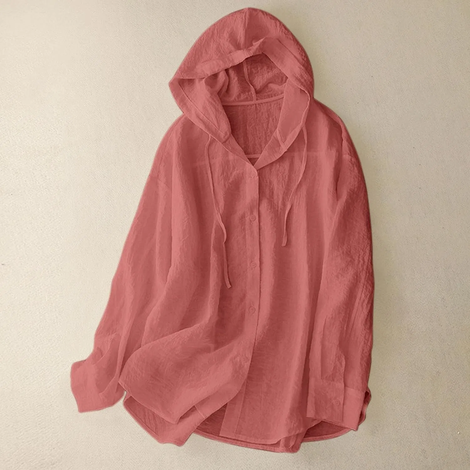 Женская легкая рубашка-кардиган с защитой от солнца, Red — фото 2
