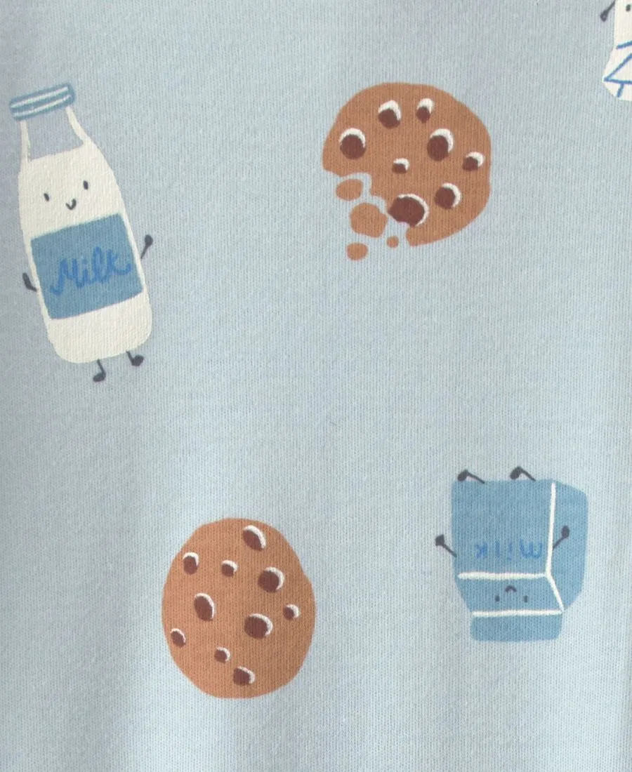 Детский хлопковый комбинезон для сна с длинным рукавом Carter's, Blue/Milk & Cookies — фото 4