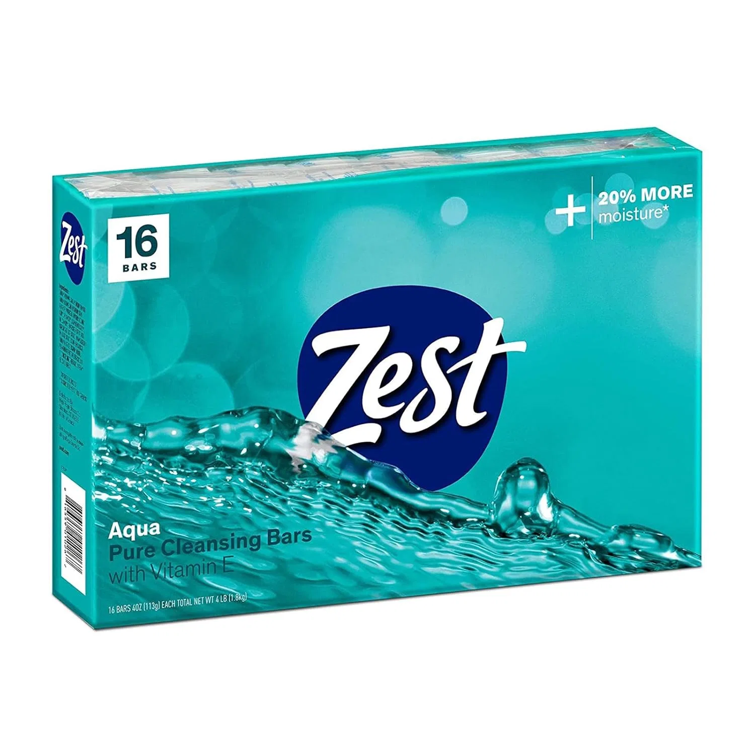 Мыло для душа Zest Aqua, 4 упаковки по 4 унции, 454 г