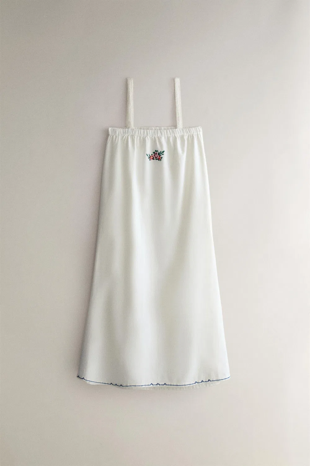 Вышитое платье из хлопка и льна ZARA, White — фото 4