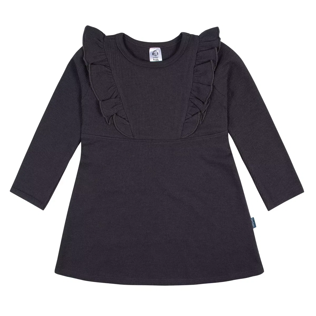 Детское платье для девочек с длинным рукавом Gerber, Charcoal