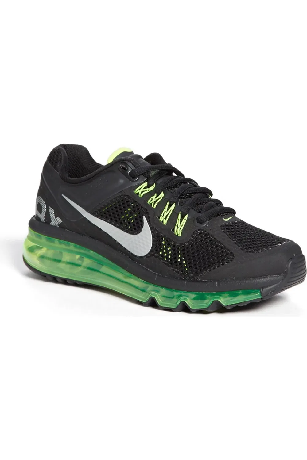 Кроссовки детские с максимальной амортизацией Air Max 2013 Nike, Black/Silver/Volt
