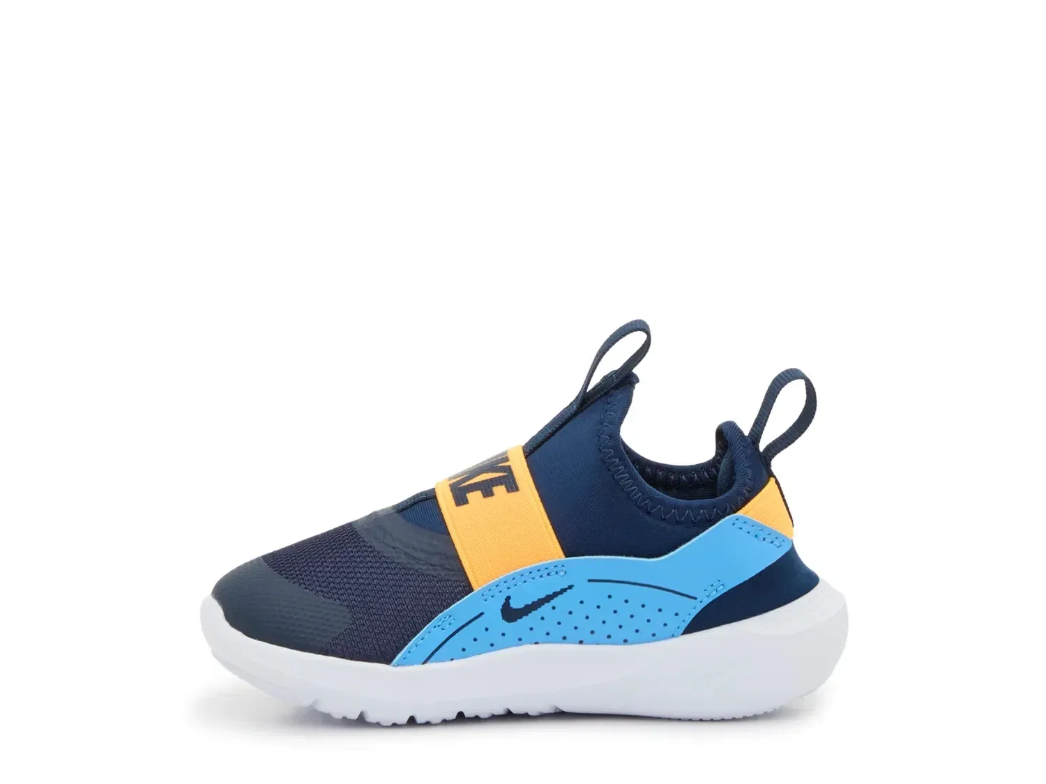 Кроссовки детские Flex Runner 4 Slip-On, Nike, Navy/Orange — фото 3
