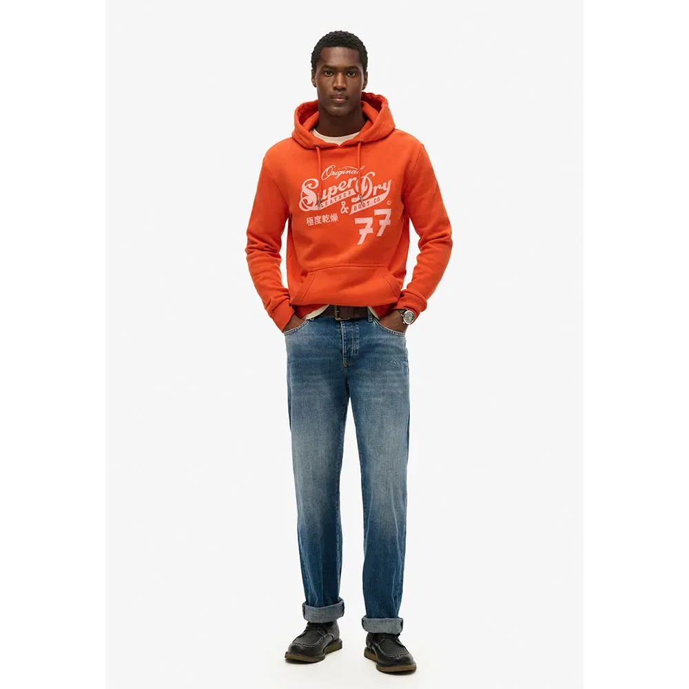 Худи Leather & Boot Co Superdry, оранжевый — фото 3