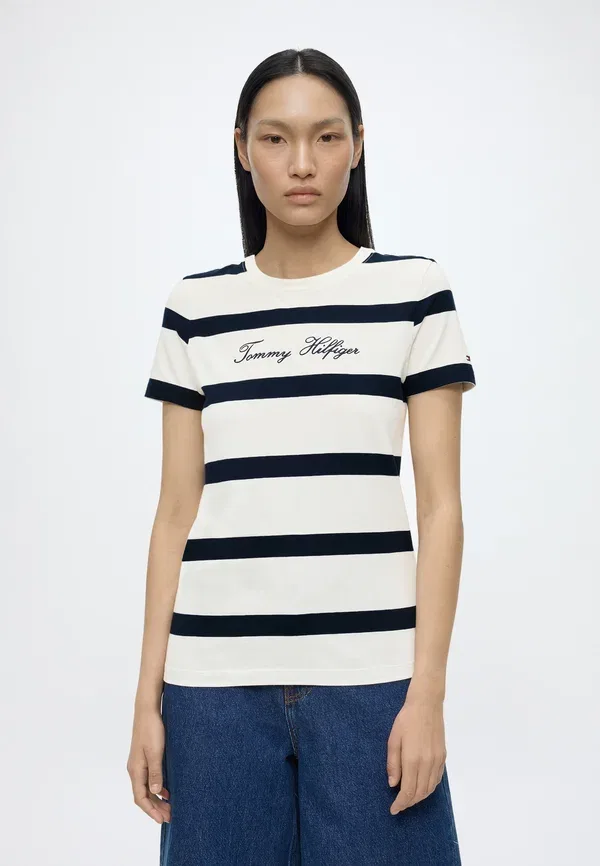 Футболка с принтом Tommy Hilfiger, цвет слоновая кость / темная ночь