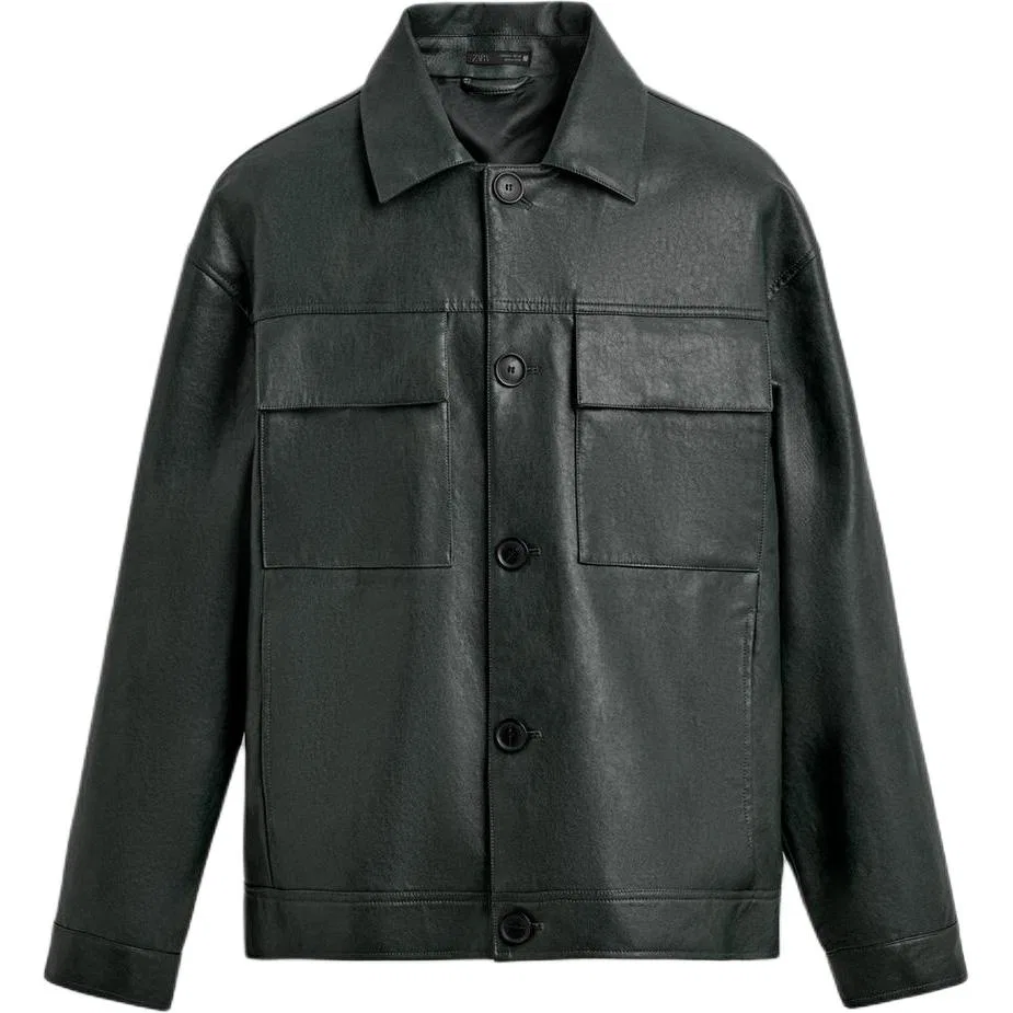 Мужская куртка с лацканами Duck Green ZARA, Duck Green