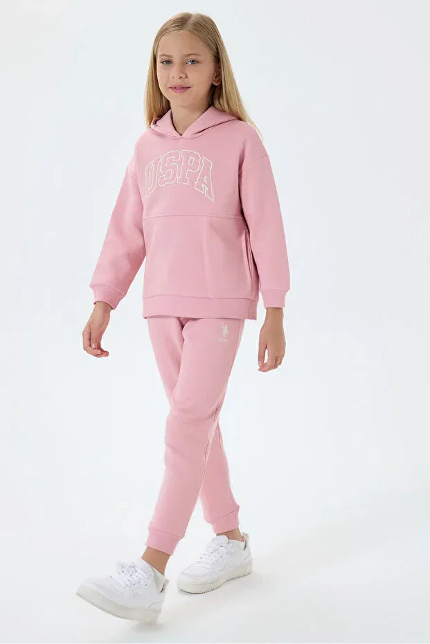 Детский спортивный костюм для девочек с принтом U.S. Polo Assn., Powder — фото 3