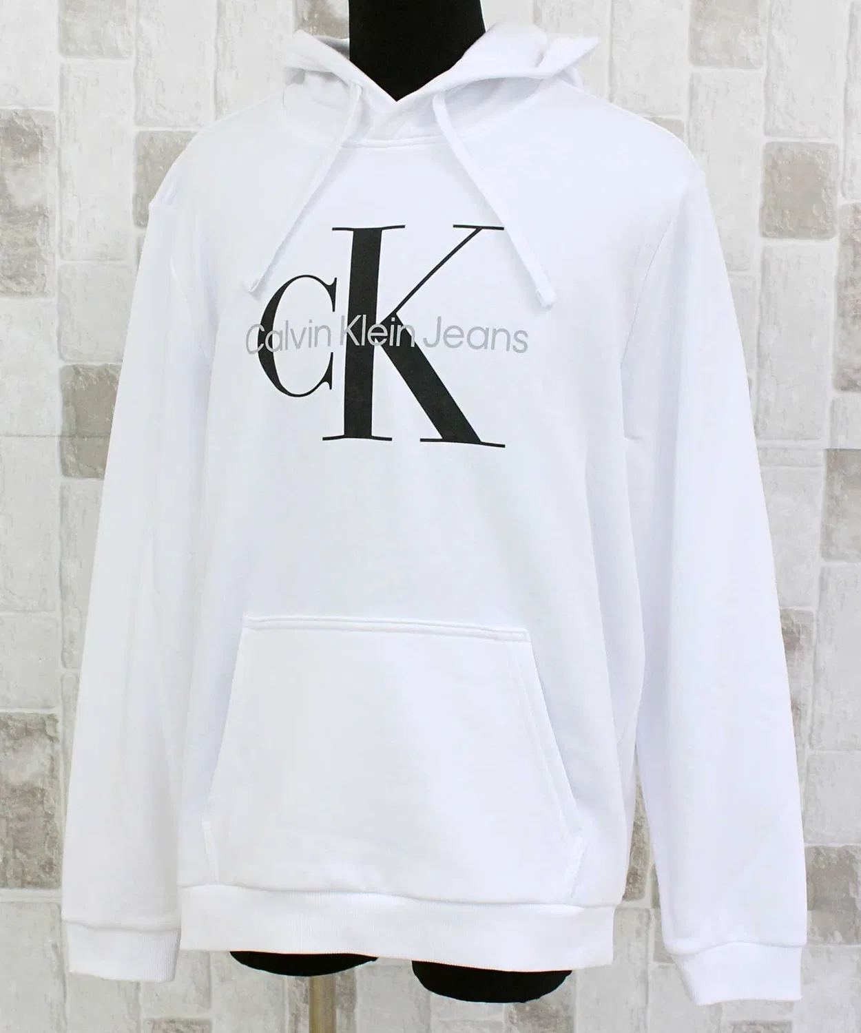 Мужское худи с длинным рукавомCK Monogram Logo Pullover Hoodie Calvin Klein, Black — фото 4