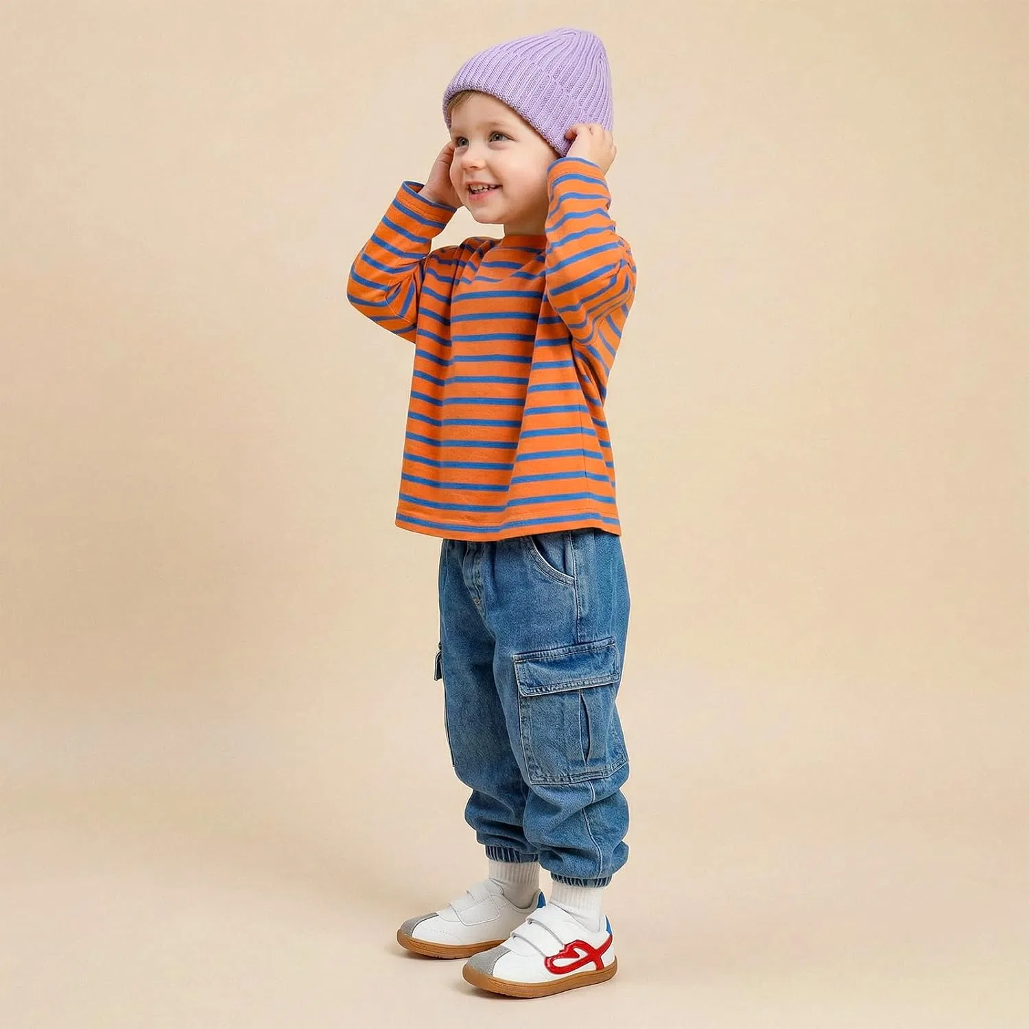 Детские кроссовки с широким носком Zero Drop STQ, Classic Blue Red — фото 3