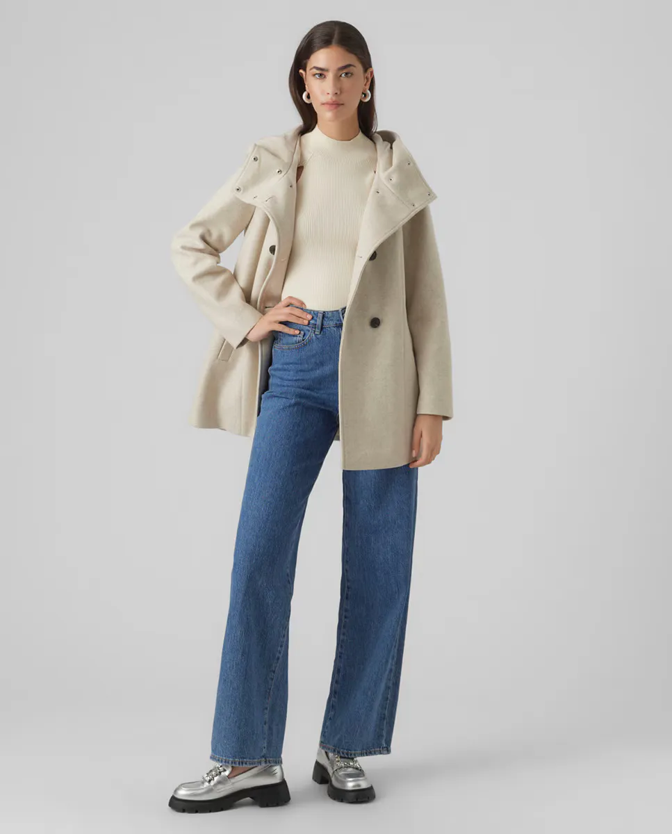 

Пальто женское сукно с капюшоном Vero Moda, белый