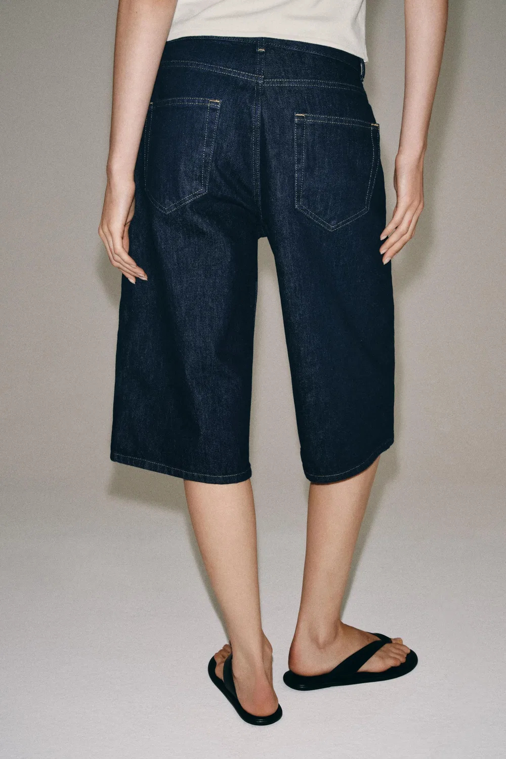 Джинсовые шорты-бермуды средней посадки из коллекции ZW ZARA, Blue — фото 3