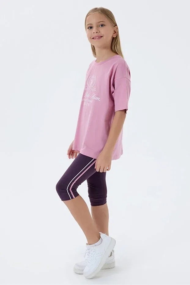 Детские леггинсы для девочек с принтом U.S. Polo Assn., Pink — фото 2