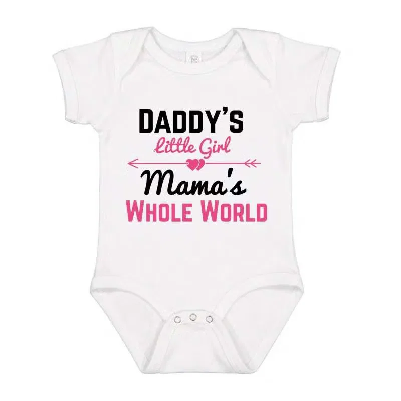 Боди-комбинезон с принтом Daddy's Little Girl Mama's Whole World Matching Family Outfits, белый