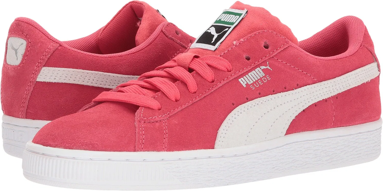 Детские кроссовки для девочек с замшей Suede Jr PUMA, Peach Purple Beetroot