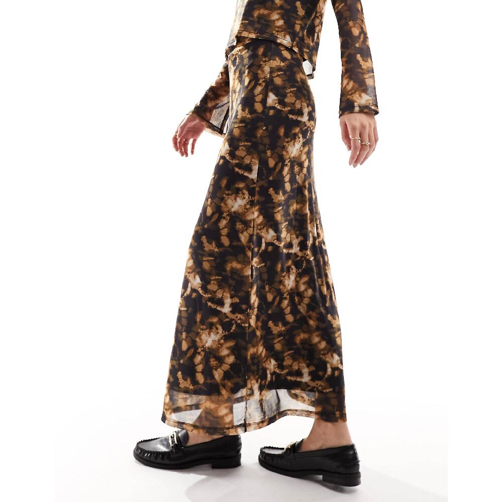 

Юбка Vero Moda Abstract Mesh Maxi, коричневый/мультиколор
