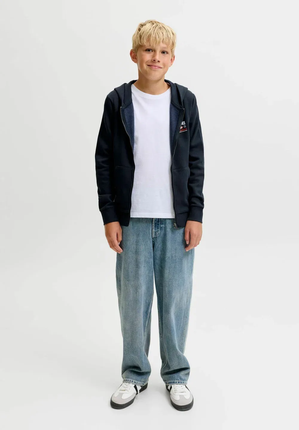 Худи для мальчиков - толстовка на молнии Jack & Jones Junior, Navy Blazer