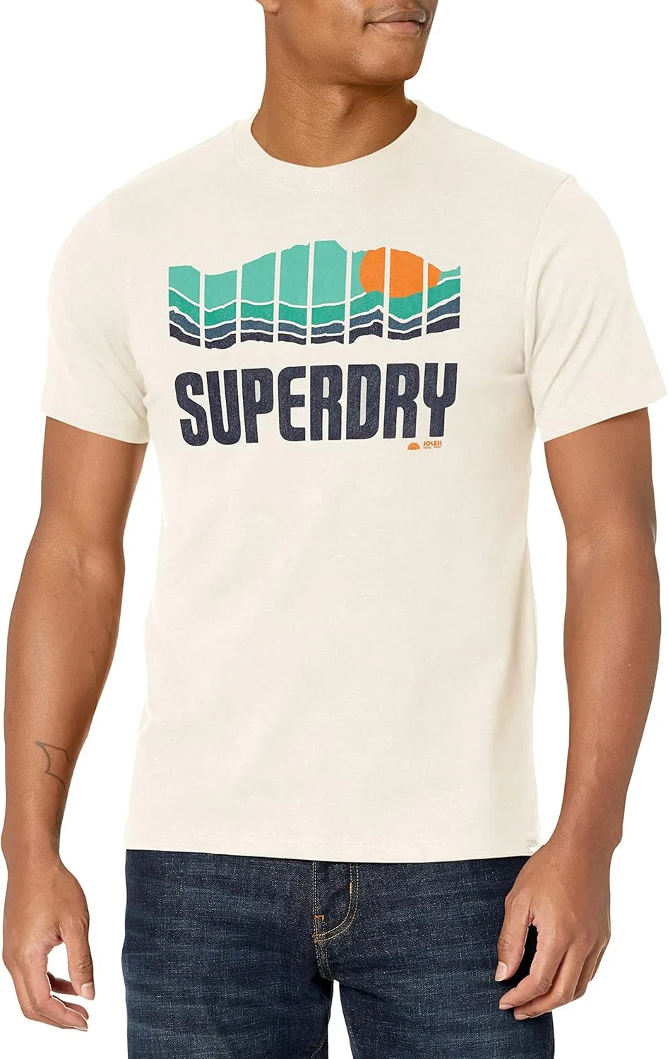 Мужская футболка с графическим принтом Vintage Great Outdoors Superdry, Natural White Marl
