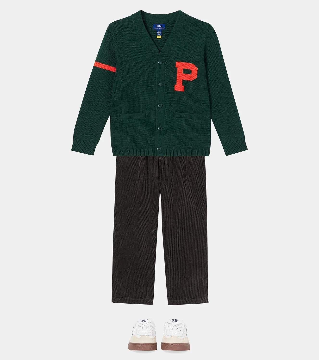 Кардиган хлопковый Polo Ralph Lauren Kids, зеленый — фото 2