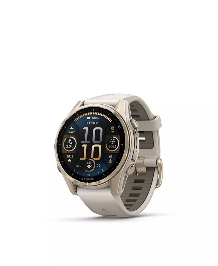 

fenix 8 43 мм, AMOLED, сапфир, мягкое золото, песчаная полоса, NA Garmin, золото
