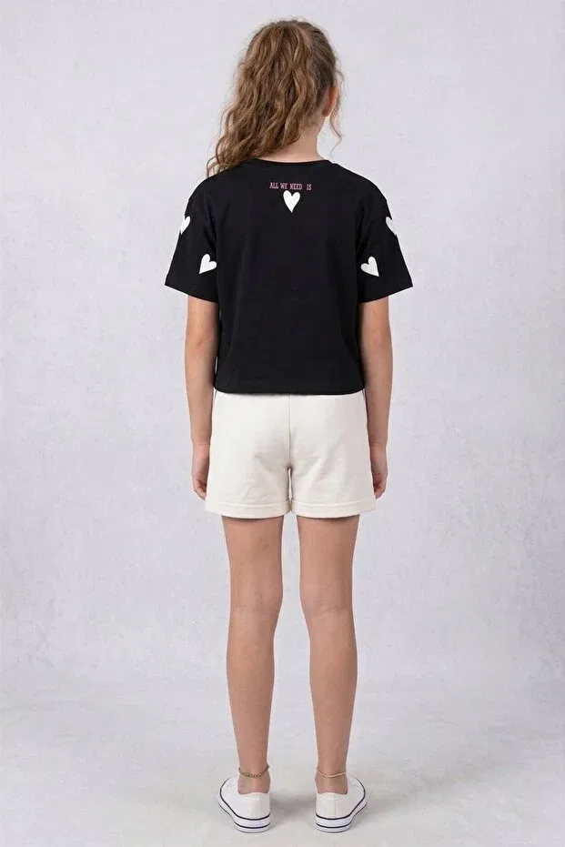 Детские шорты для девочек хлопковые Lesso Kids, White — фото 3