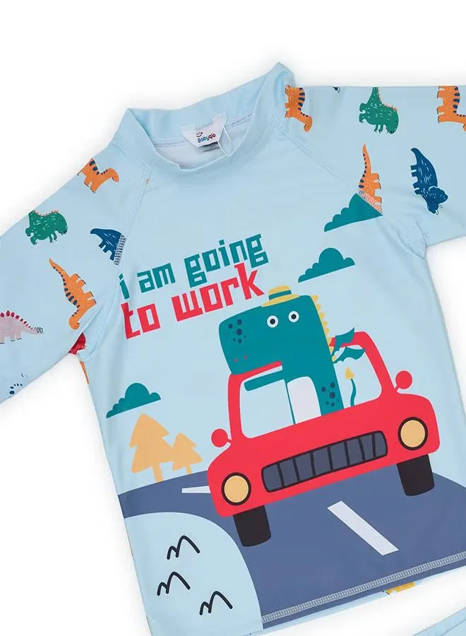 Комплект купальников для мальчиков с принтом Dino drive Babyqlo, разноцветный — фото 3